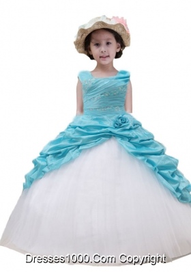 2014 Cute Straps Ball Gown Beading and Ruching Little Girl Pageant Dress