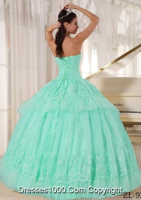 2014 Beautiful Ball Gown Sweetheart with Appliques for Quinceanera Dress