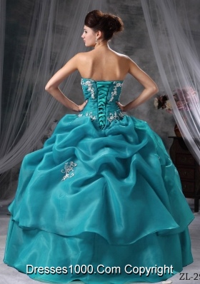 2014 Gorgeous Ball Gown Sweetheart Appliques Quinceanera Dress with Pick-ups