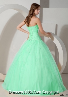 2014 New Style Puffy Strapless Quinceanera Dress With Beading