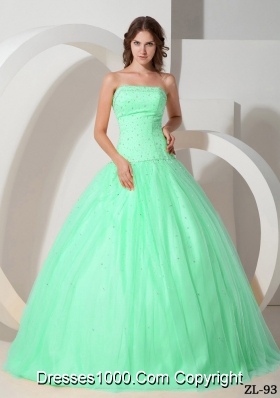 2014 New Style Puffy Strapless Quinceanera Dress With Beading