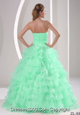 2014Fashionable Quinceaners Gowns with Ruffles and Appliques For Military Ball