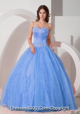 Beautiful Sweetheart Satin and Organza Appliques Quinceanera Dress with Beading