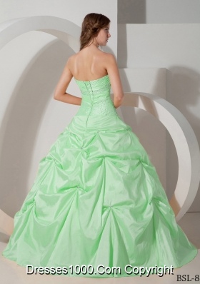 Elegant Ball Gown Sweetheart Beading Quinceanera Dress in Apple Green