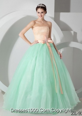 Exclusive Ball Gown Strapless Quinceanea Dress  with Sashes and Ruching