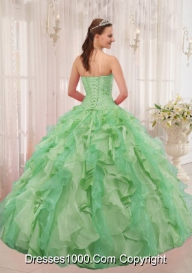 Multi-colored Ball Gown Sweetheart with Appliques and Pleats Quinceanera Dress