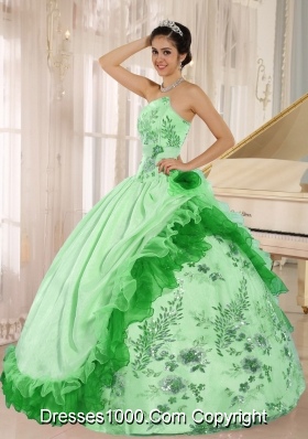 2014 Popular Ball Gown Strapless Quinceanera Gowns with Applqiues