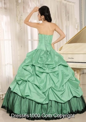 Cheap Colourful Quinceanera Dress with Pick-ups and Appliques