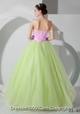 Discount Princess Strapless Organza Sweet 15 Dresses with Pink Sash