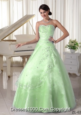 Organza Appliques With Beading Over Skirt Sweetheart Princess Quinceanera Dresses For Military Ball