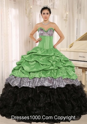 Popular Colourful Sweetheart  Quinceanera Dress With Floor-length and Ruffles