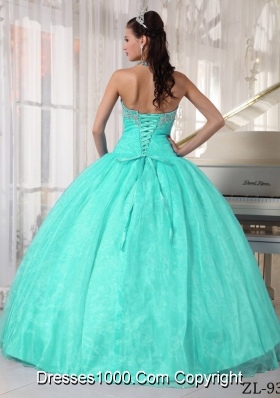 Pretty Aqua Blue Ball Gown Sweetheart 2014 Quinceanera Dress with Appliques