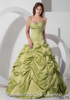 Princess Spaghetti Straps Quinceanera Gown Dresses with Beading
