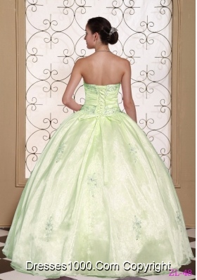 Sweet 2014 Puffy Quinceanera Gowns Sweetheart Beaded Decorate Bust