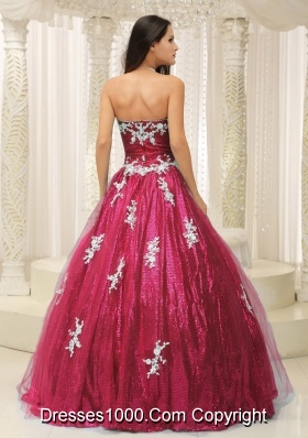 Discount Princess Strapless Paillette Dresses 15 with Appliques