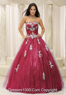 Discount Princess Strapless Paillette Dresses 15 with Appliques