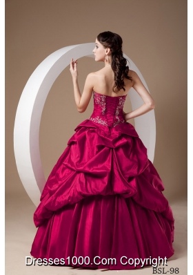 Princess Sweetheart Appliques Embroidery Dresses For Quinceaneras