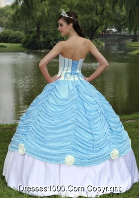 Custom Made Quinceanera Dress With Strapless Ball Gown Baby Blue and Pick-ups