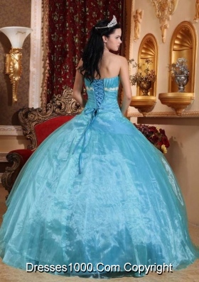 Beautiful Ball Gown Strapless Quinceanera Dress with  Organza Appliques