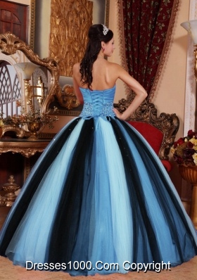 Multi-colored Ball Gown Sweetheart Quinceanera Dress with  Tulle Beading