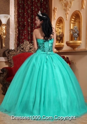 Popular Ball Gown Sweetheart Quinceanera Dress with Tulle Beading