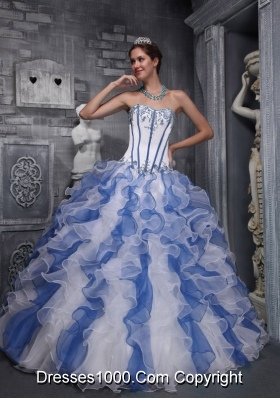 Sweet Ball Gown Sweetheart Ruffles Colorful Quinceanera Gowns with Appliques