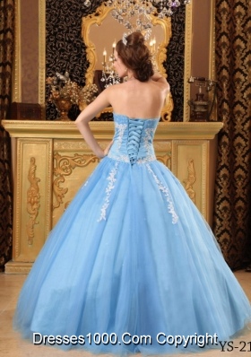 Popular Ball Gown Sweetheart Quinceanera Dress with  Tulle Appliques