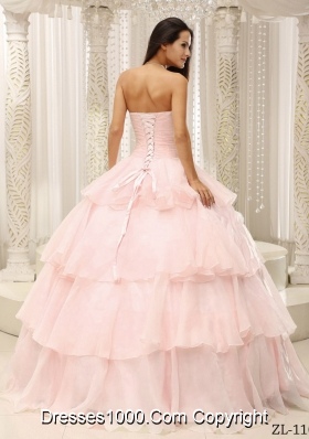 2014 Pretty Sweetheart Ruched Bodice Puffy Quinceanera Dresses