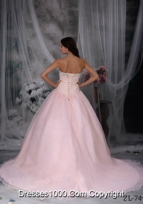 Appliques Fashionbale Sweetheart Princess Quinceanera Dresses with Hand Made Flowers