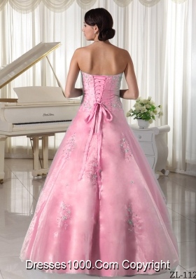 Elegant Sweetheart Princess Baby Pink Quinceanera Dress Organza With Beading