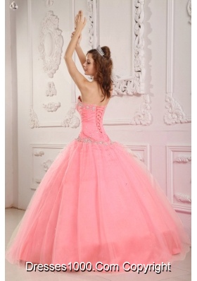 Pink Ball Gown Floor-length Appliques Quinceanera Dress with Sweetheart