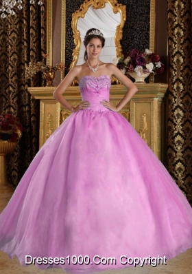 2014 Pretty Appliques Ball Gown Sweetheart Quinceanera Dress with Beading