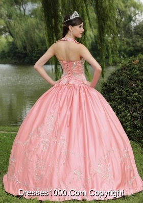 Watermelon 2014 New Arrival Square Neckline Beaded Quinceanera Dress with Appliques