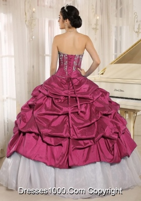 2014 Beautiful Embroidery Sweetheart Whtie and Red Quinceanera Dresses