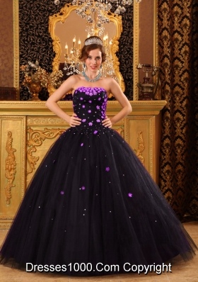 2014 Popular PuffyBeading Quinceanera Dresses Strapless with Appliques