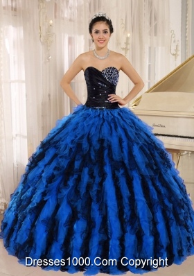 Beautiful Sweetheart For Multi-color Beaded and Ruffled 2014 Quinceanera Gowns