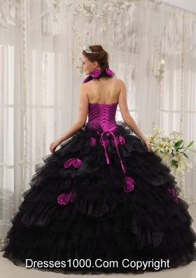 Colourful Puffy Halter Ruffled Layers 2014 Spring Quinceanera Dresses