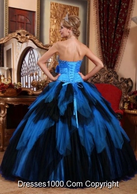 Wonderful Ball Gown Strapless Tulle Beading 2014 Spring Quinceanera Dress