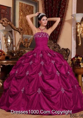 Cheap Ball Gown Strapless Appliques Quinceanera Dress for 2014