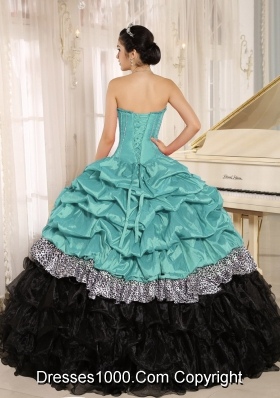 Elegant Blue Sweetheart 2014 Quinceanera Gowns With Ruffles