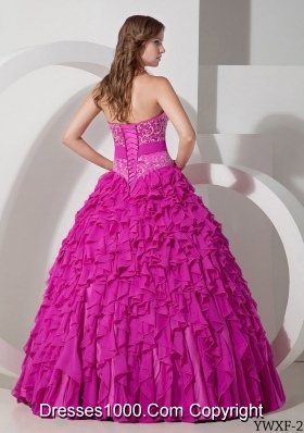 Ball Gown Halter Quinceanera Dress with Chiffon Embroidery