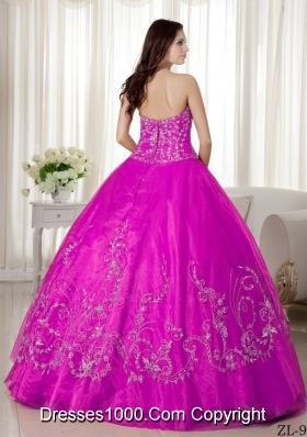 Ball Gown Sweetheart Quinceanera Dress with Organza Beading Embroidery