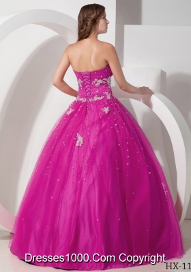 Ball Gown Sweetheart Quinceanera Dress with Tulle Appliques Beading