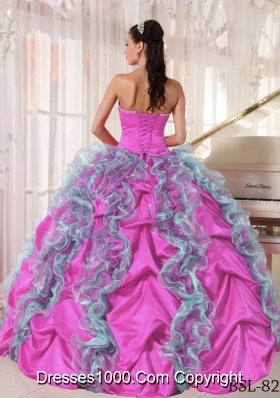 Dress with  Organza Beading Ruffles