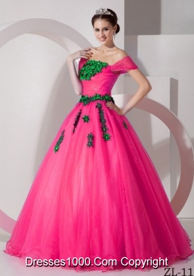 Modest Princess Off The Shoulder Quinceanera Dresses with  Organza Appliques