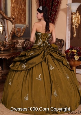 Brand New Puffy Sweetheart Appliques 2014 Quinceanera Dress with Pick-ups