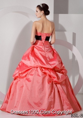 Watermelon Red Sweetheart Sashes Pick-ups 2014 Quinceanera Gowns