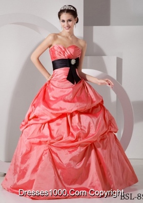 Watermelon Red Sweetheart Sashes Pick-ups 2014 Quinceanera Gowns