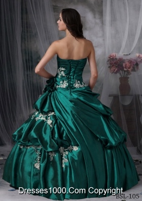 Classical Strapless Turquoise Quinceanera Dresses with Appliques