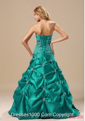 Pick-ups Princess Turquoise Sweet Sixteen Dresses with Embroidery